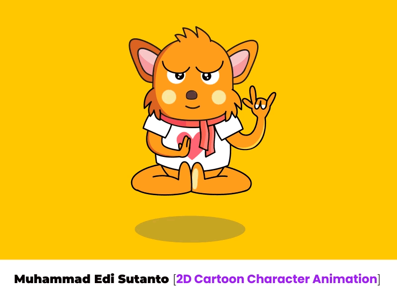 Cute Fox Cartoon Character Flying Meditation | GIF Animation 2d animation animated gifs animation cartoon cartoon character design graphic design illustration motion graphics perfect loop