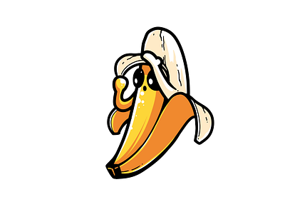 This banana peels its own skin branding design food graphic design icon illustration illustrator logo typography ui ux vector