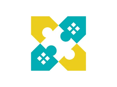 Puzzle Home Logo branding business construction graphic design home homestay house logo puzzle real estate studio