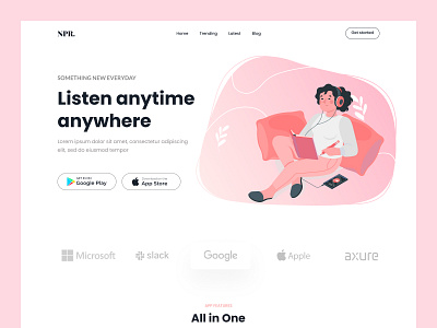 Music Player Landing Page design graphic design landing page music landing page music player music player website music website ui uiux ux web design web homepage webdesign website