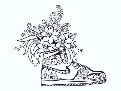 Shoe Doodle Art art artwork background blackandwhite cartoon character doodle illustration doodle kids coloring book doodleaday doodleart doodles floral doodle graffiti illustration jabin moni line art doodle monster shoe artwork sketch vector