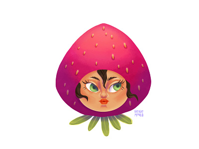 Strawberry Girl character design graphic design illustration