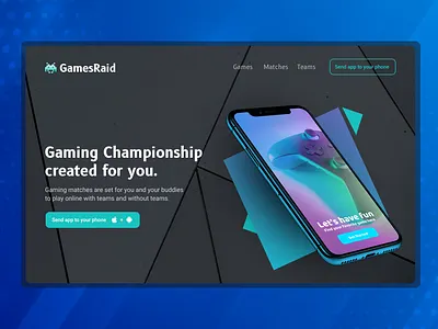 Mobile App Marketing Site branding design gaming graphic marketing onlineapp ui ux