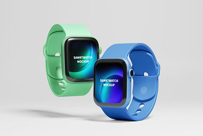 Smartwatch Mockups abstract app design branding clean design device display gadget graphic design ios landing page landingpage mockup motion graphics product design realistic simple smartphone ui uxdesign