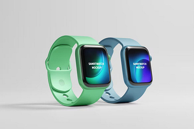 Smartwatch Mockups abstract app design branding clean design device display gadget graphic design ios landing page landingpage logo mockup product design realistic simple smartphone ui uxdesign