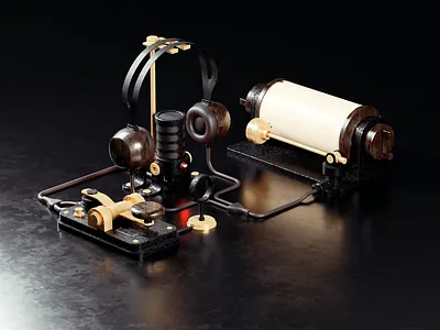 Take Notes 3d 3d animation animated animation blender blender3d headphones illustration isometric isometric illustration mic microphone morse retro