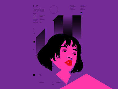Doing - Trying abstract composition design girl girl illustration girl portrait illustration laconic layout lines minimal portrait portrait illustration poster typography vector portrait