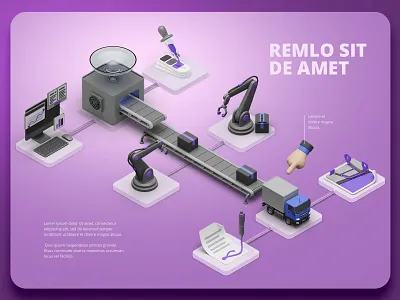 Website Illustration 3 - 3D Isometric Icons blender color deliver factory graphic graphic design homepage icon illustration isometric navigation render ui webdesign website