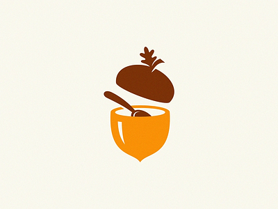 logo concept acorn bowl food