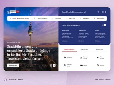 berlin.de | Homepage Redesign app branding clean design flat fresh graphic design identity information logo magazine minimal news newspaper typography ui ux web web design website