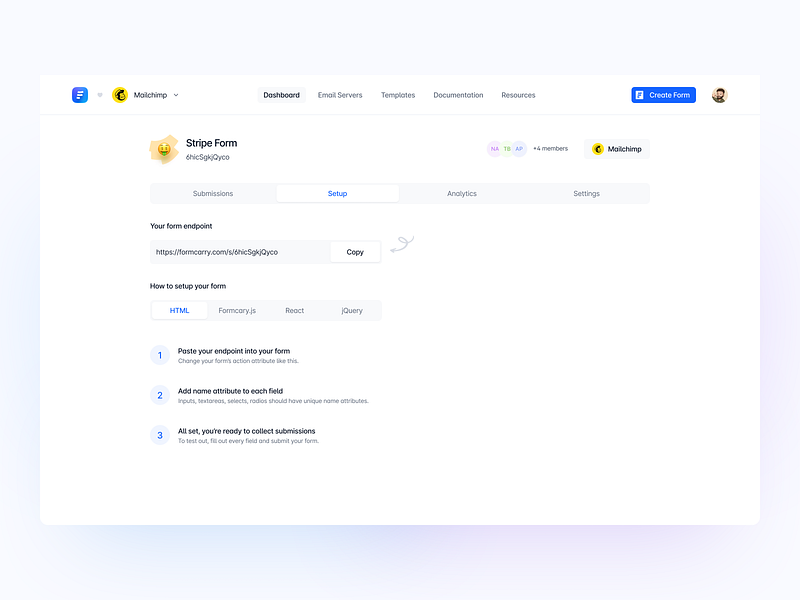 Formcarry ✣ Form Setup