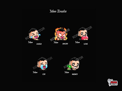 Man Twitch Emotes cartoon design emoji emote emotes illustration twitch twitchemote twitchemotes