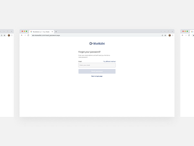 WiseWallet - Forgot Password Page banking banking app clean design finance financeapp fintech forgot password forgot password page forgotpassword minimal password reset reset password resetpassword typography ui ux web website