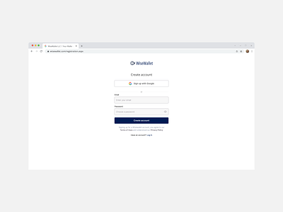 WiseWallet - Sign Up Page banking clean design fintech login minimal register page registration page sign up signup signup form signup page typography ui user registration user signup page ux wallet app web website