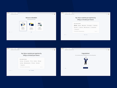 WiseWallet - User Onboarding banking clean fintech minimal multi step onboarding onboarding modals saas saas onboarding sign up signup ui ux walkthrough wallet app web website welcome