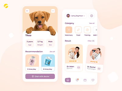 Veterinary App Design animal animals app care cat clinic doctor dog health medical mobile mobile design pet pet care pets petshop ui ux vet veterinary wellness