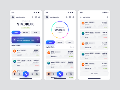 Crypto Wallet - Mobile App (Part 2) analytics app app design assistant bank bitcoin crypto crypto wallet cryptocyrrency e wallet finance financial ios mobile payment token transactions ui design ux desigb wallet