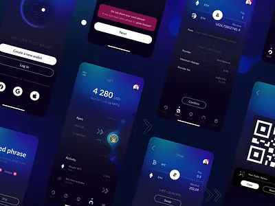 • CRYPTO WALLET CONCEPT • app app design crypto crypto wallet cryptocurrency design glow gradient graphic design logo neon nft trade ui ux ux ui ux ui design vector wallet web3