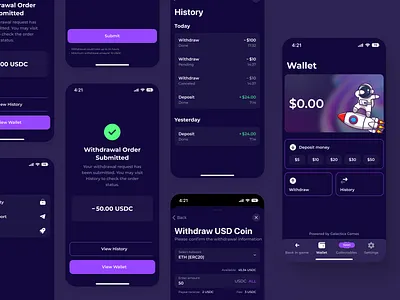 Crypto wallet and NFT for game app crypto mobile ui wallet