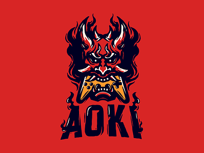 Aoki character esports esportslogo game gamepad gamer illustration japan logo logotype mask oni