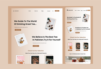 Tea Service App app branding coffee design illustration landing page logo tea ui ux