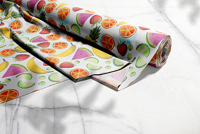 Salade de fruit_Fabric roll fabric fruit graphic design illustration pattern