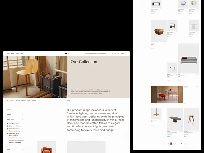 Furniture Website - PLP 1920px clean design exploration desktop e commerce ecom editorial furniture grid layout minimal plp product product design product listing page type ui web design webdesign
