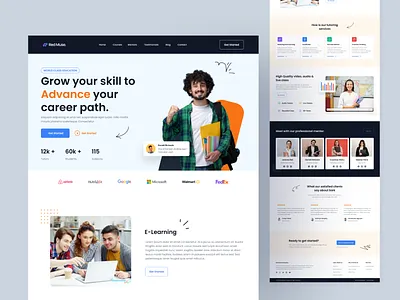 Education Web Template academic branding design education graphic design landing page learning student teacher trends ui web website