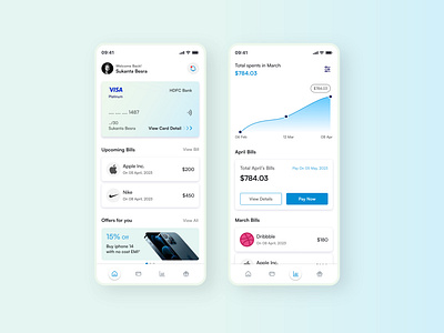 Credit card Finance app app design branding clean ui creditcard app finance app minimal colour app minimal spp mobile app ui ui ux