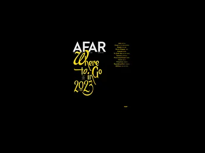 AFAR mag Winter 2023 design hand lettering handpainted lettering magazine magazine cover sign painting typography