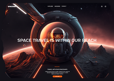 SpaceShip brand branding cta design figma front front end graphic design illustration landing landingpage orange site space ui univer ux vector web website