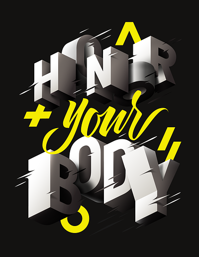 Honor your body body brushpen calligraphy gym honor illustration lettering technogym typo typography vector workout