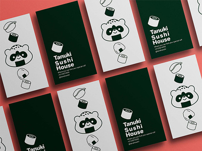 Tanuki Sushi House animal logo branding design graphic design identity illustration illustrator logo sushi sushi branding sushi logo typography vector visual identity