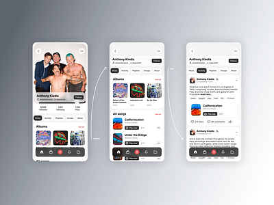Music social network dailyui iphone x music post rhcp social network ui ux