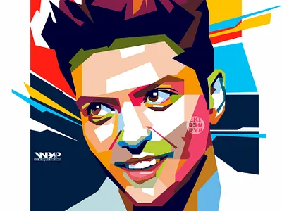 Bruno Mars Popart artwork branding bruno bruno mars design digital ekidsurya graphic design illustration illustrations pop art popart portrait singer vector vector illustration