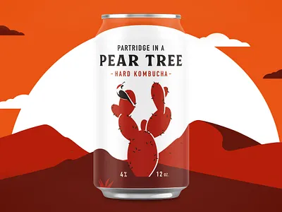 12 Days of Chrismas - Day 1 12 days of christmas beer christmas holidays illustration partridge pear tree prickly pear