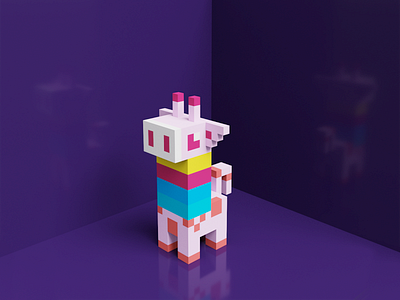 Unicorn Voxel art - Freebie 3d 3dart animal art cube design designer illustration illustrator minimal render ui ux unicorn unique vector voxel art