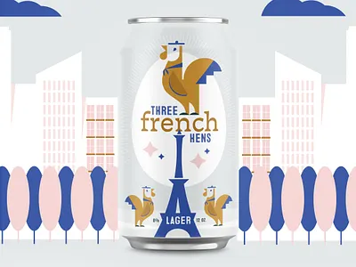 12 Days of Christmas - Day 3 12 days of christmas beer holidays illustration