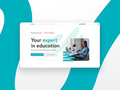 Language school landing page concept interface landingpage language school ui uiux webdesign website