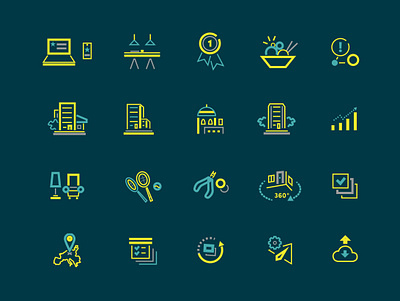 Icon set for a website art branding ci corporate identity design figma graphic design illustration illustrator ui vector web webdesign website