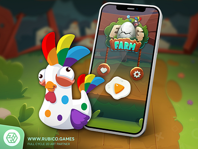 Egg Farm - Game UI Design character chicken design eggfarm eggs icons illustration punchev ui