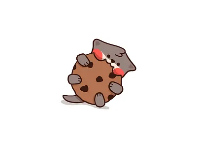 my cookie, not yours cat comic cookie flat illustration kawaii otter procreate supercatt
