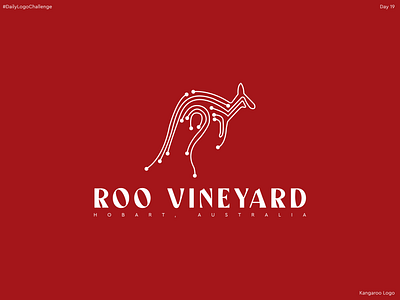 Day 19 - Logo Challenge branding design flat graphic graphic design icon illustration illustrator kangaroo kangaroo logo logo logo design vector vineyard logo wine wine logo