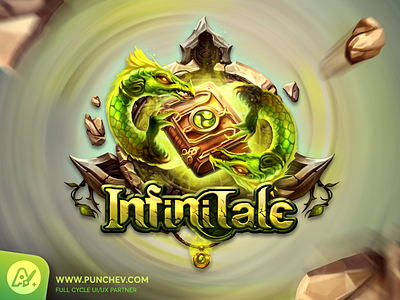 Infinitale - Game Logo Design green gui illustration infinitale interface punchev reptile rocks ui