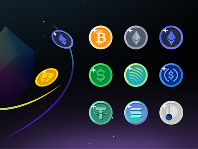 Crypto Icons Reimagined betting betting casino branding crypto crypto icon design gambling game graphic design icon illustration logo reimagined