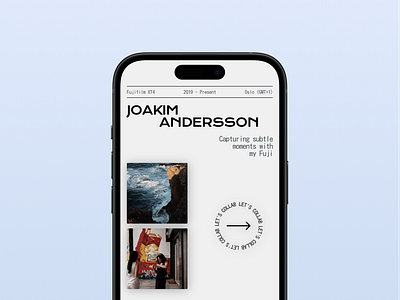Photography Portfolio - Joakim Andersson figma portfolio ui ui design uiux uiux design web design