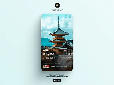 Travel card card photo rounded corners smooth social travel ui ux