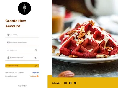 Register Page branding design food app register page
