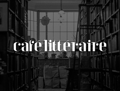 Cafe Litteraire custom logo design graphic design newspaper typography