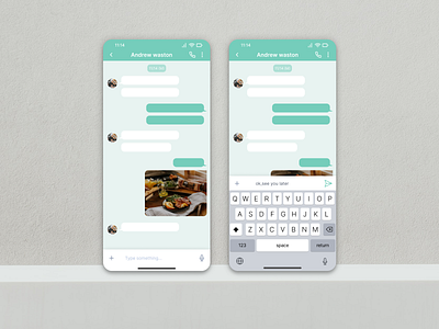 "Direct Messaging" - Daily013 #DailyUI blue cute daily ui dailyui design direct messaging figma green message photo sent talk text type typing ui wall
